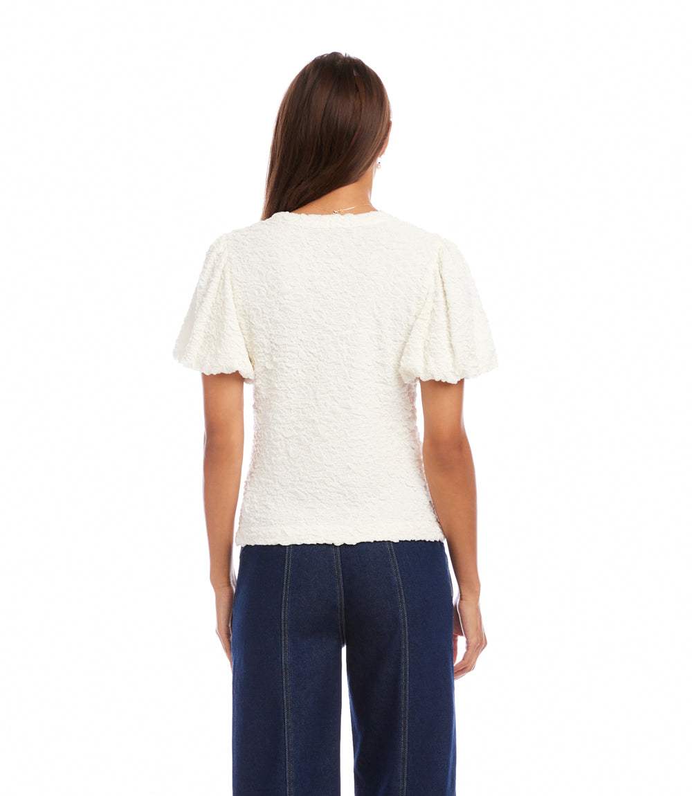 Puff Sleeve Textured Top - Image 6