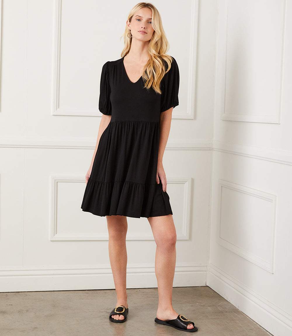 Puff Sleeve Tiered Dress - Image 4