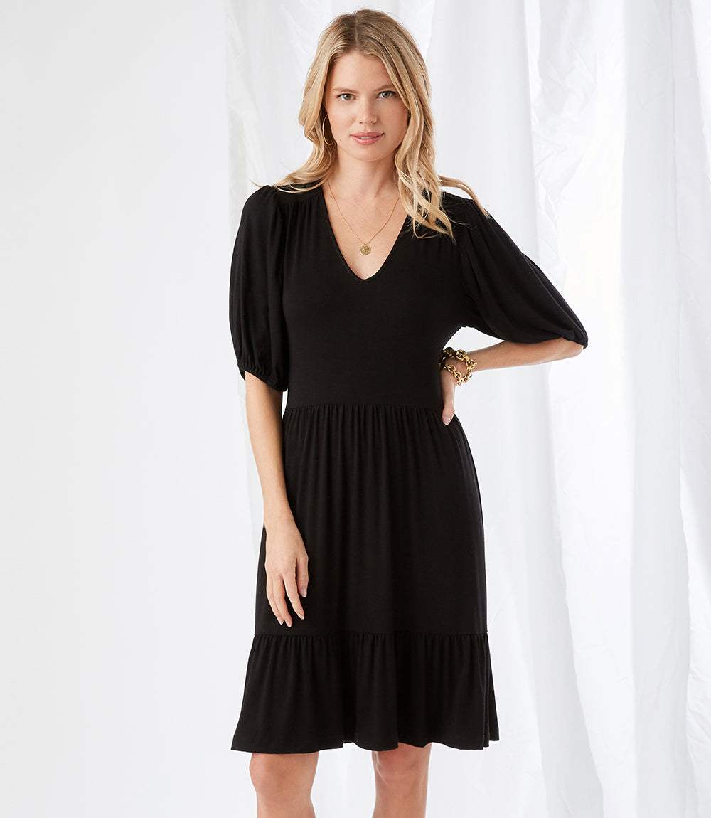 Puff Sleeve Tiered Dress - Image 5