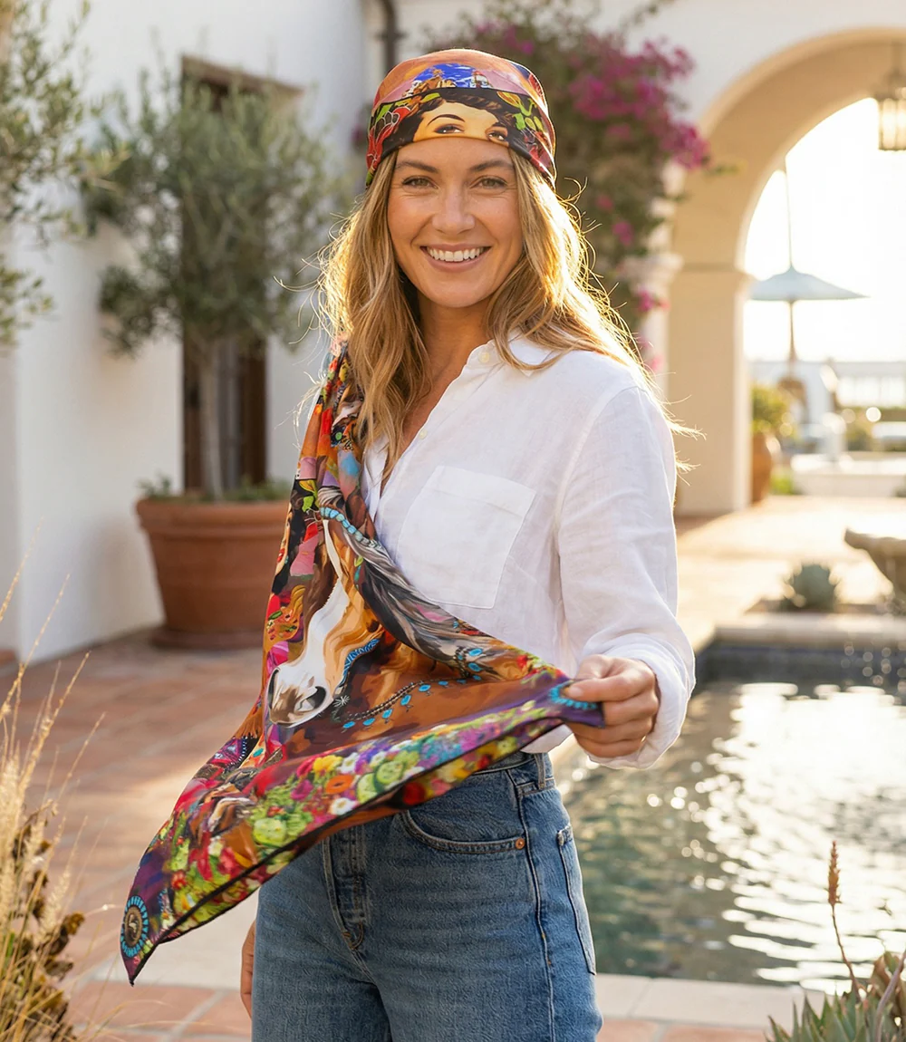 Queen Of The Rodeo Silk Scarf - Image 2