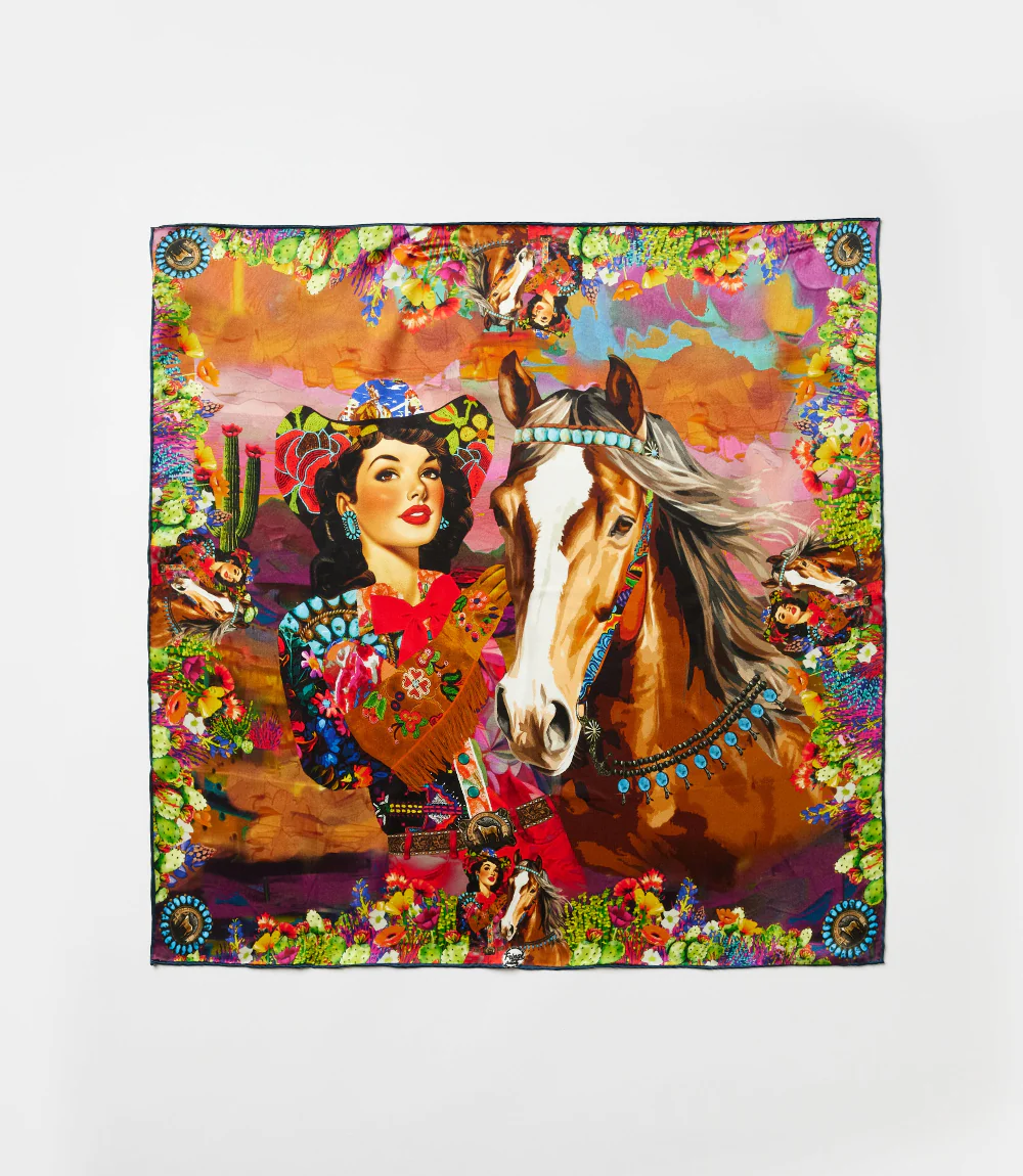 Queen Of The Rodeo Silk Scarf - Image 3