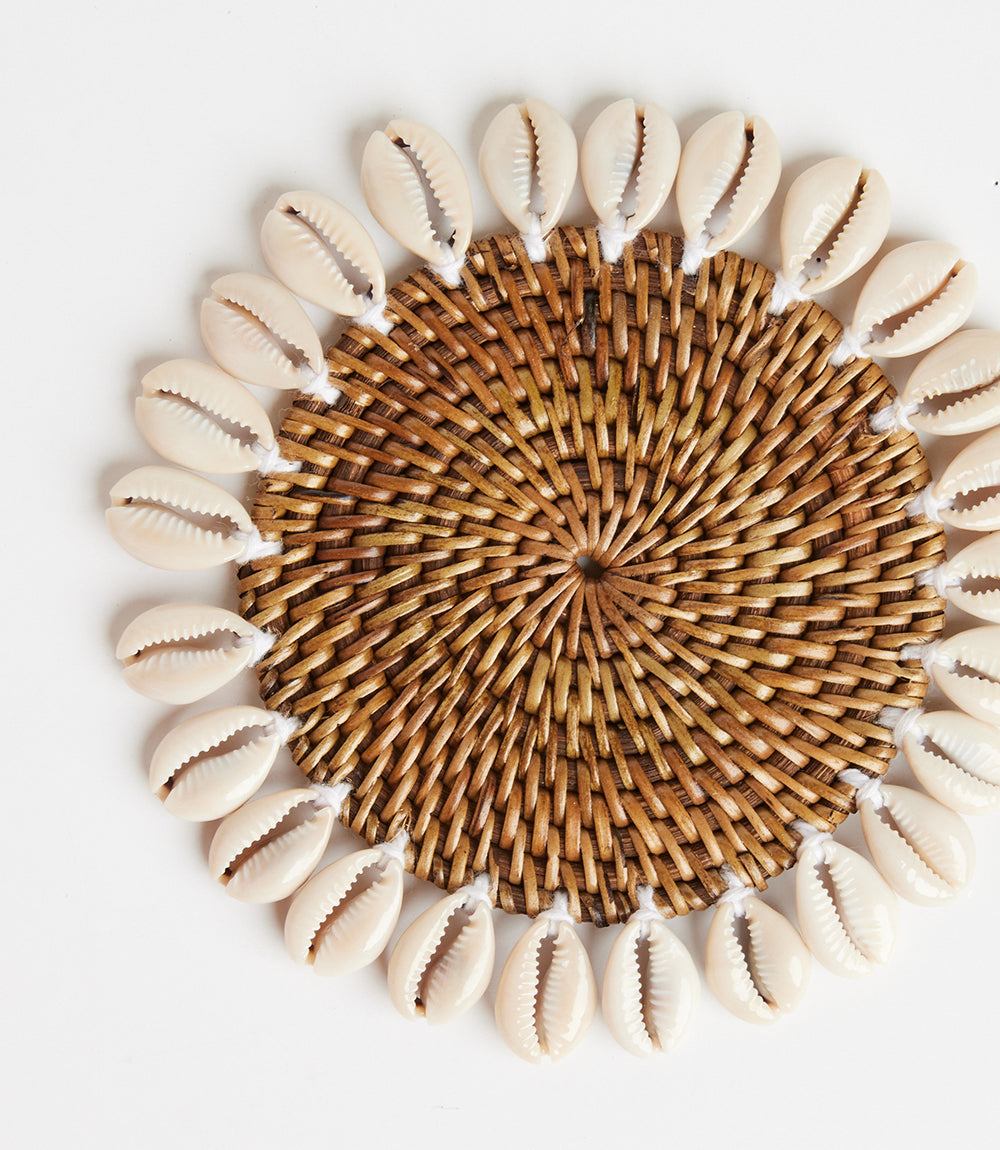 Rattan Seashell Coasters, Set of 4 - Image 7