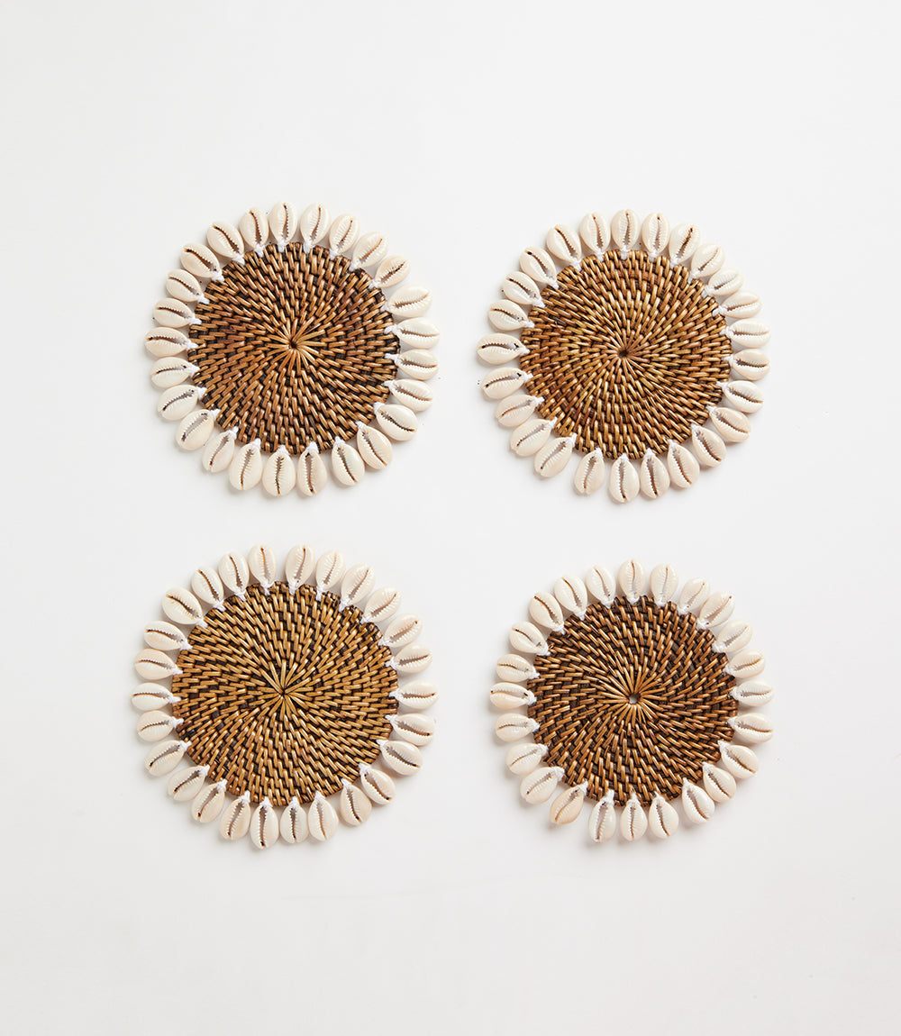 Rattan Seashell Coasters, Set of 4 - Image 8