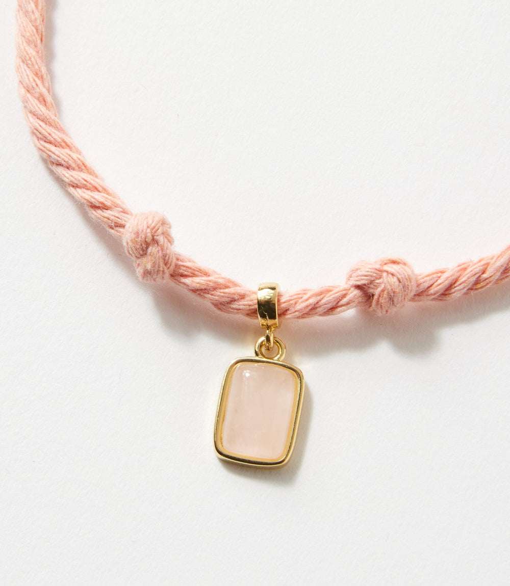 Rectangular Gemstone Cord Bracelet - Image 2