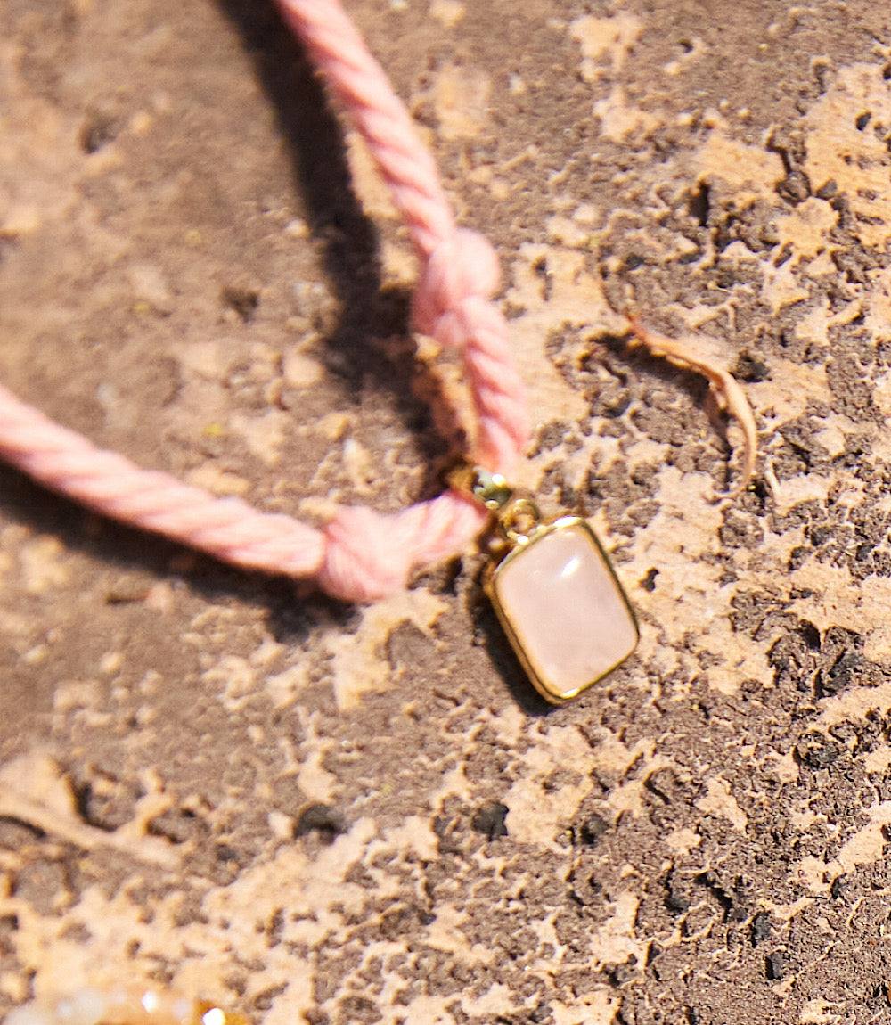 Rectangular Gemstone Cord Bracelet - Image 3