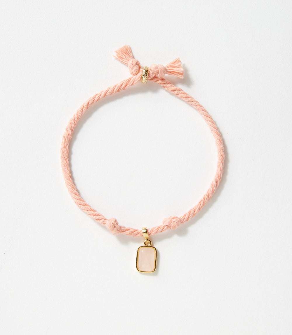 Rectangular Gemstone Cord Bracelet - Image 4
