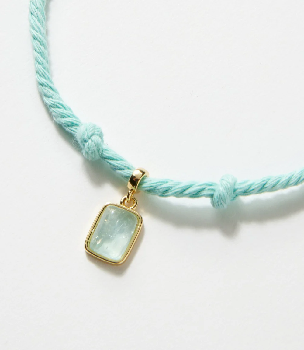 Rectangular Gemstone Cord Bracelet - Image 2