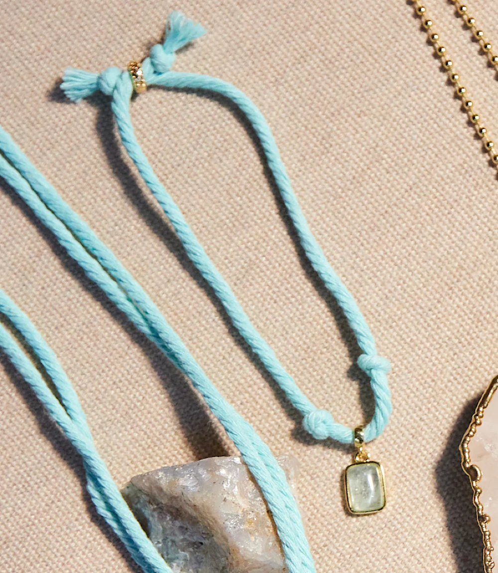 Rectangular Gemstone Cord Bracelet - Image 3