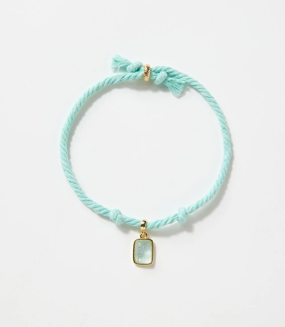 Rectangular Gemstone Cord Bracelet - Image 4