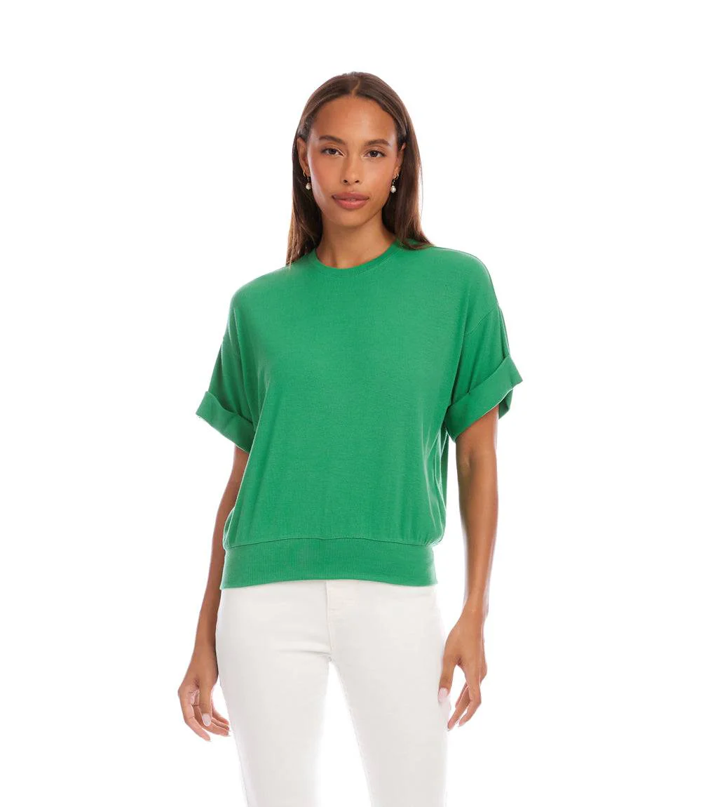 Ribbed Cuffed Sleeve Top - Image 2