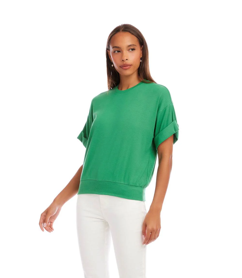 Ribbed Cuffed Sleeve Top - Image 3