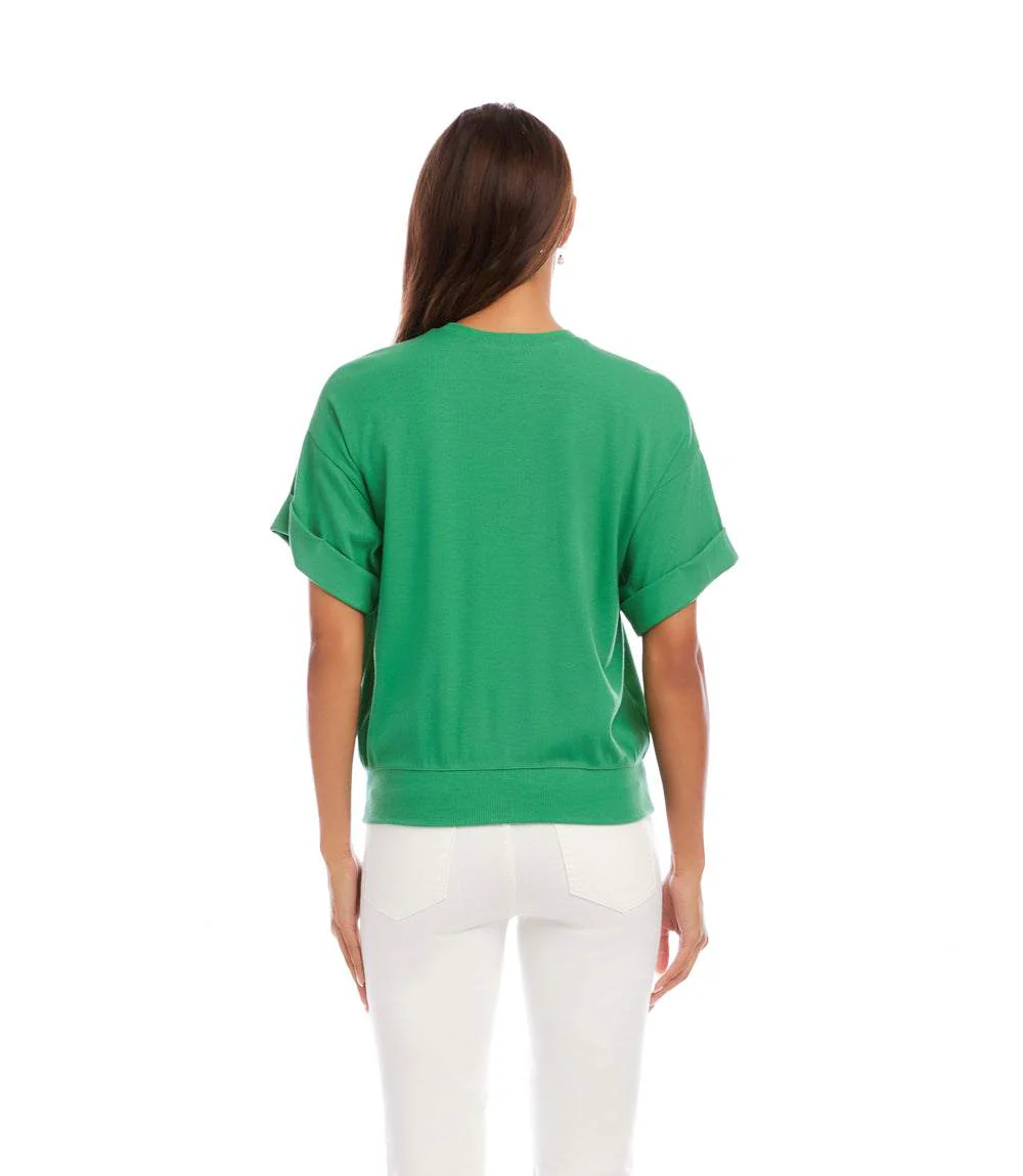 Ribbed Cuffed Sleeve Top - Image 4