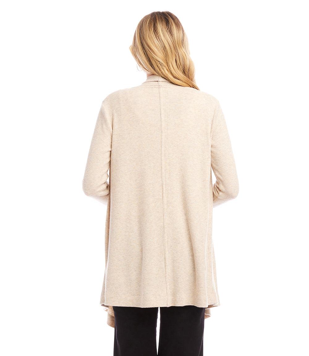 Ribbed Drape Front Cardigan - Image 6