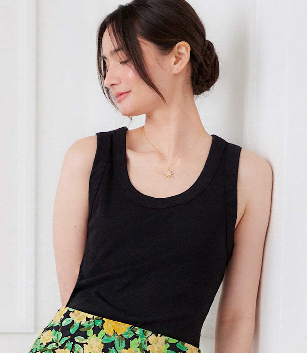 Ribbed Scoop Neck Tank