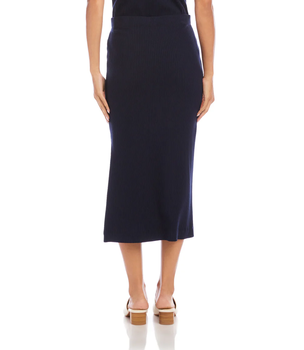 Ribbed Side-Slit Midi Skirt - Image 5
