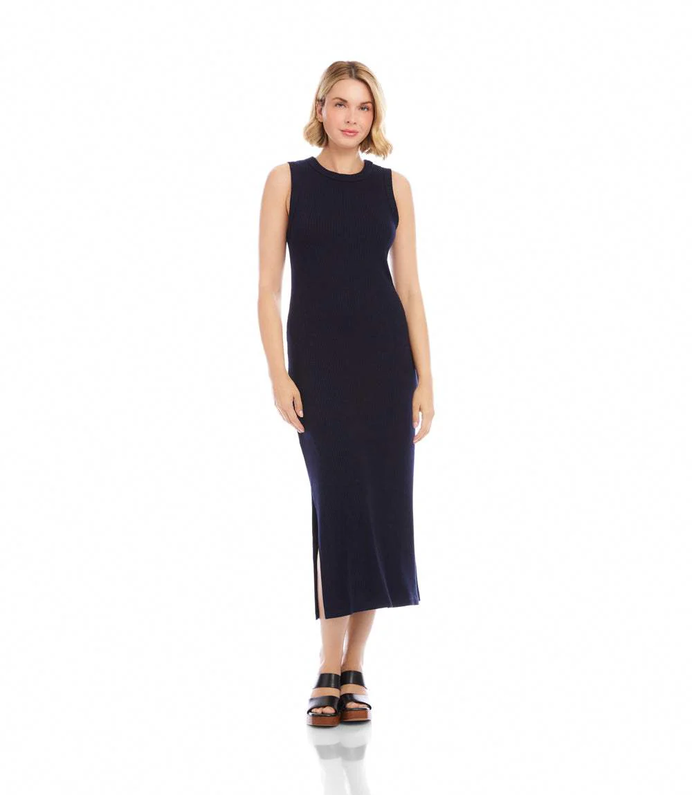 Ribbed Sleeveless Midi Column Dress - Image 2
