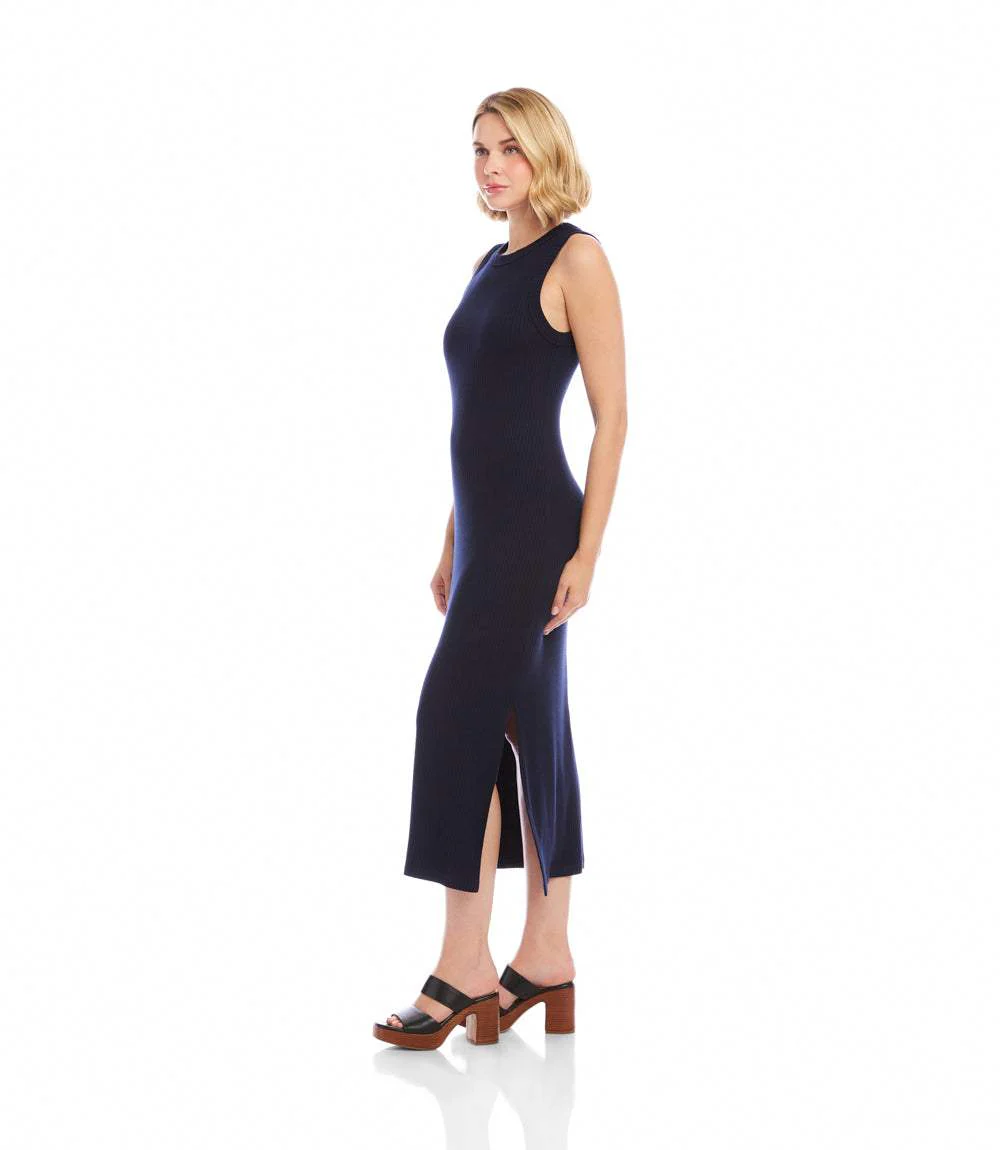 Ribbed Sleeveless Midi Column Dress - Image 3