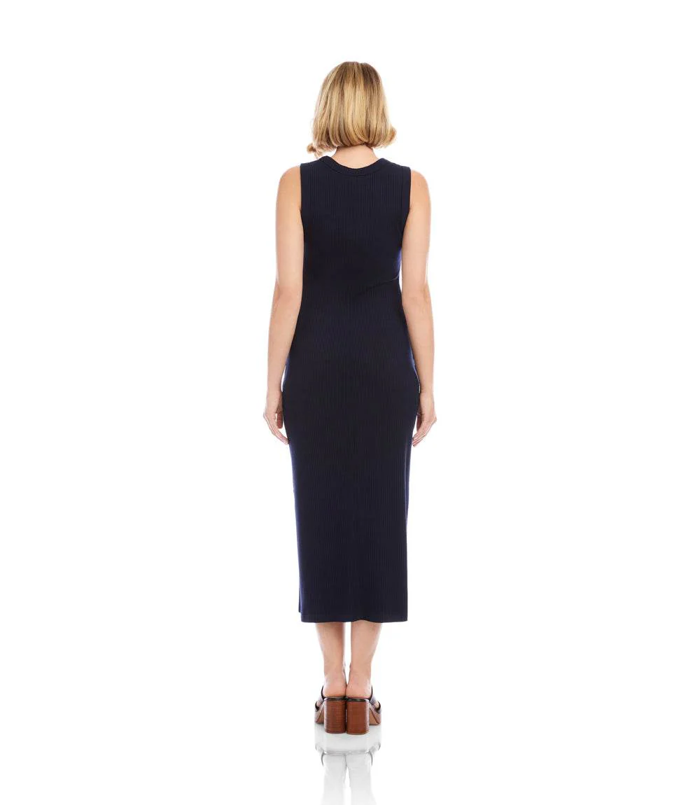 Ribbed Sleeveless Midi Column Dress - Image 4