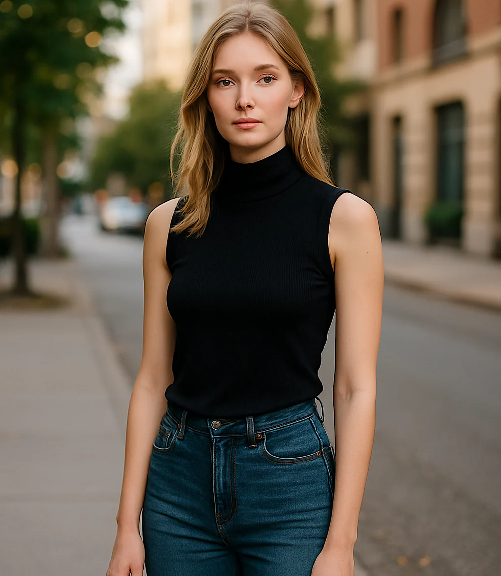 Ribbed Turtleneck Tank - Image 5