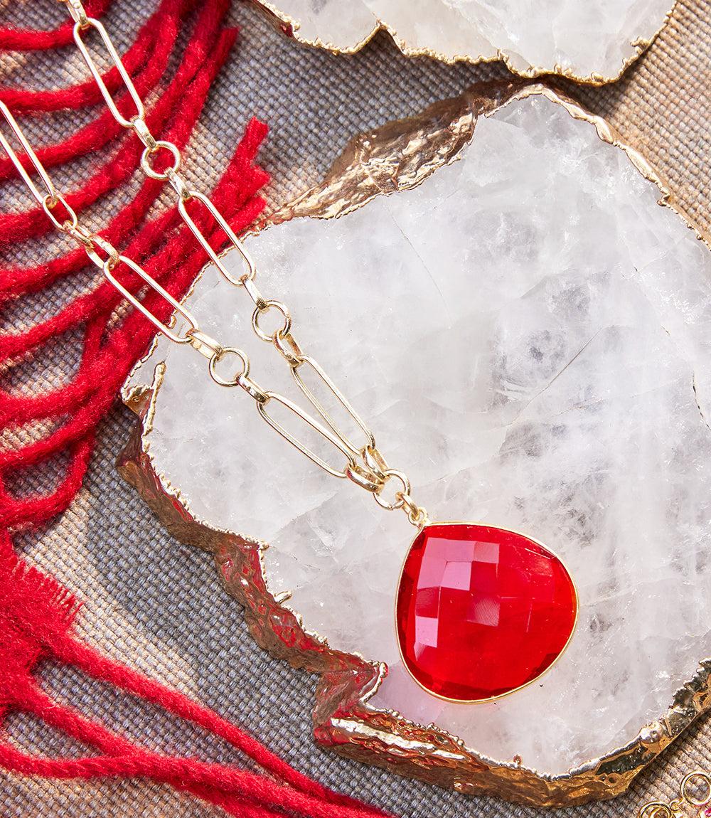Ruby Quartz Pendant Necklace - Image 11