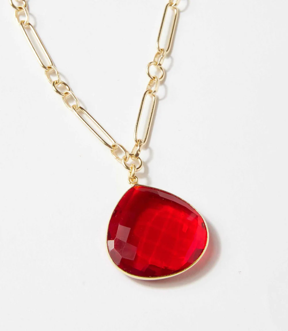 Ruby Quartz Pendant Necklace - Image 3