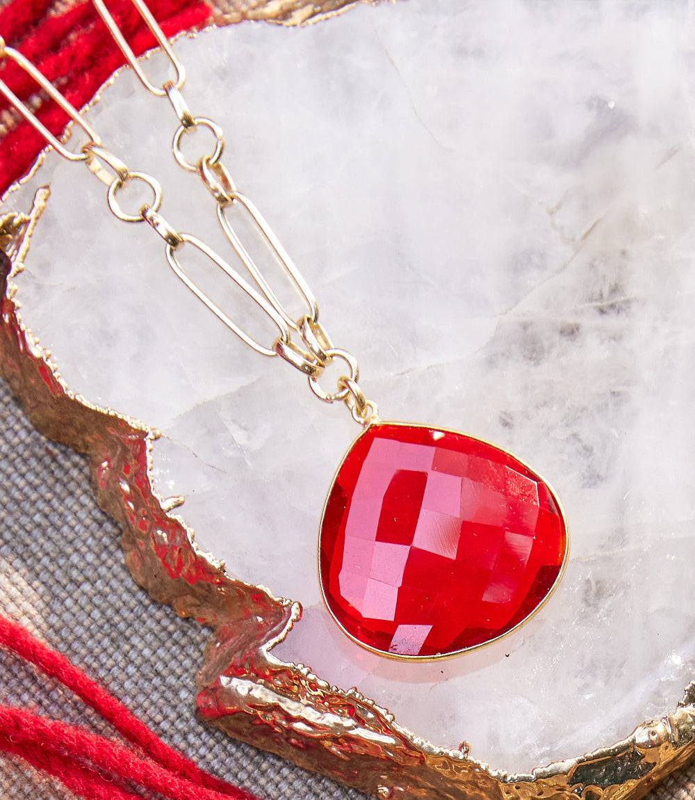 Ruby Quartz Pendant Necklace - Image 5
