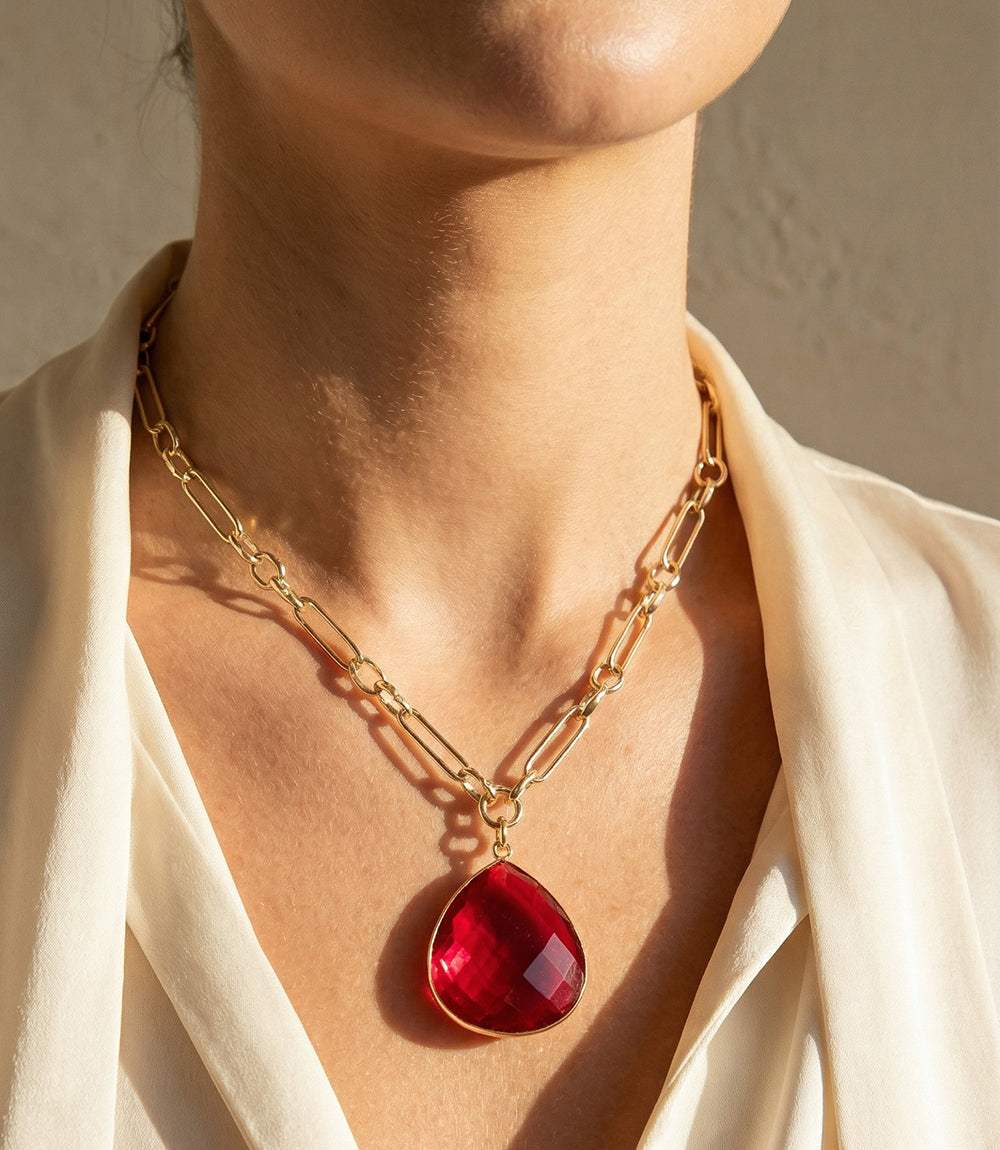 Ruby Quartz Pendant Necklace - Image 6