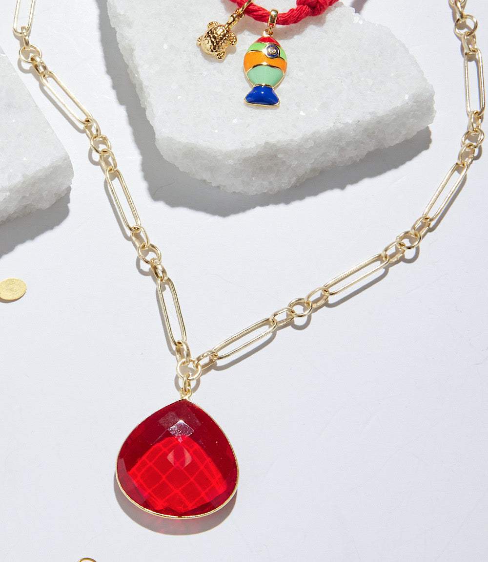 Ruby Quartz Pendant Necklace - Image 7