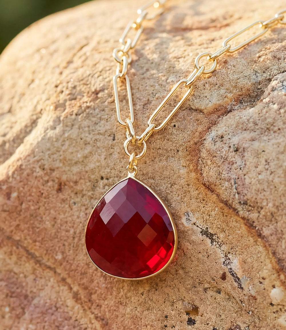 Ruby Quartz Pendant Necklace - Image 8