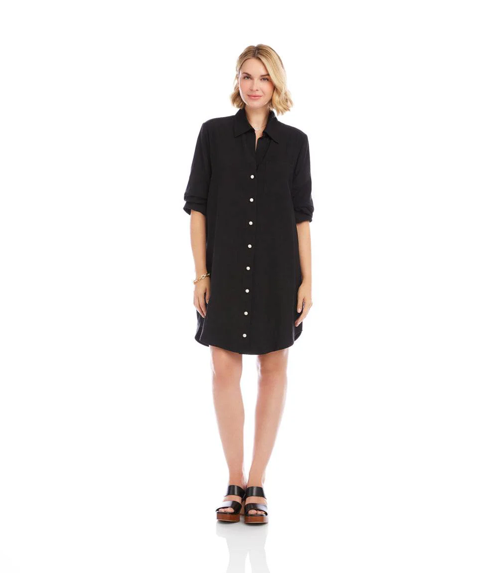 Ruched Sleeve Shirtdress - Image 4