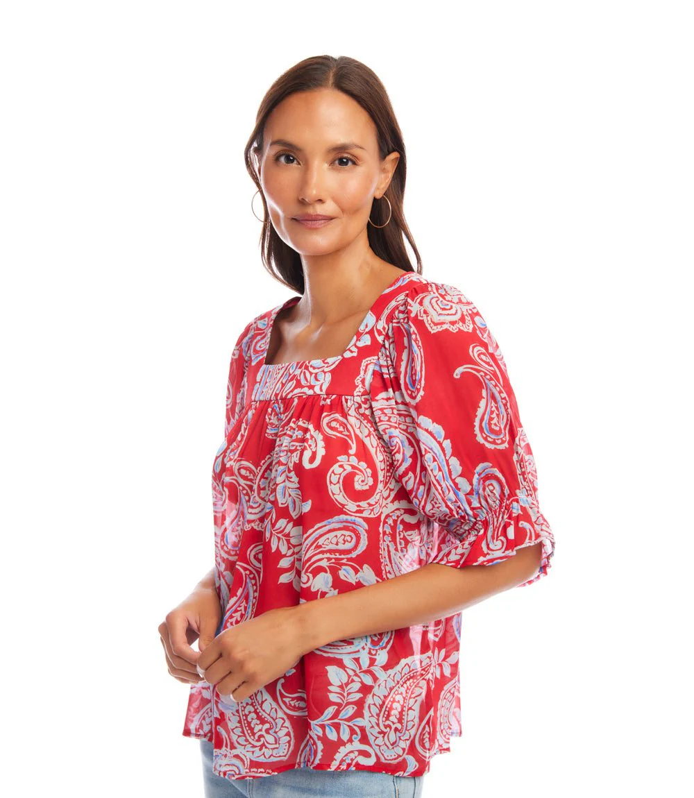 Ruffle Sleeve Square Neck Top - Image 5