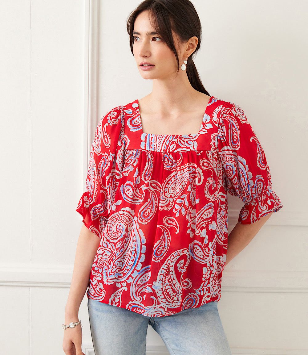 Ruffle Sleeve Square Neck Top - Image 6