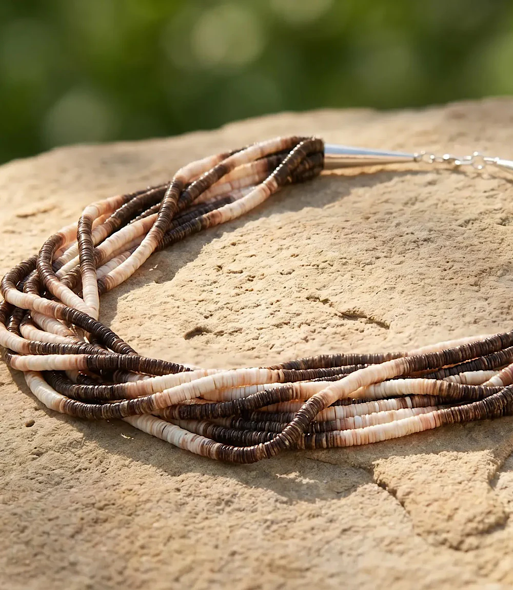 Santo Domingo Ten Strand Heishi Necklace - Image 2