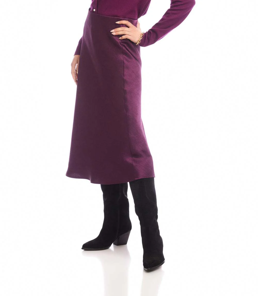 Satin Bias Cut Midi Skirt - Image 3