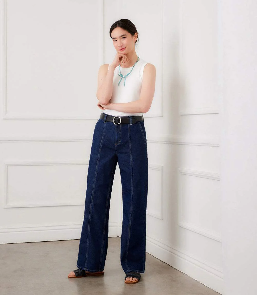 Seam Detail Wide-Leg Jeans - Image 3