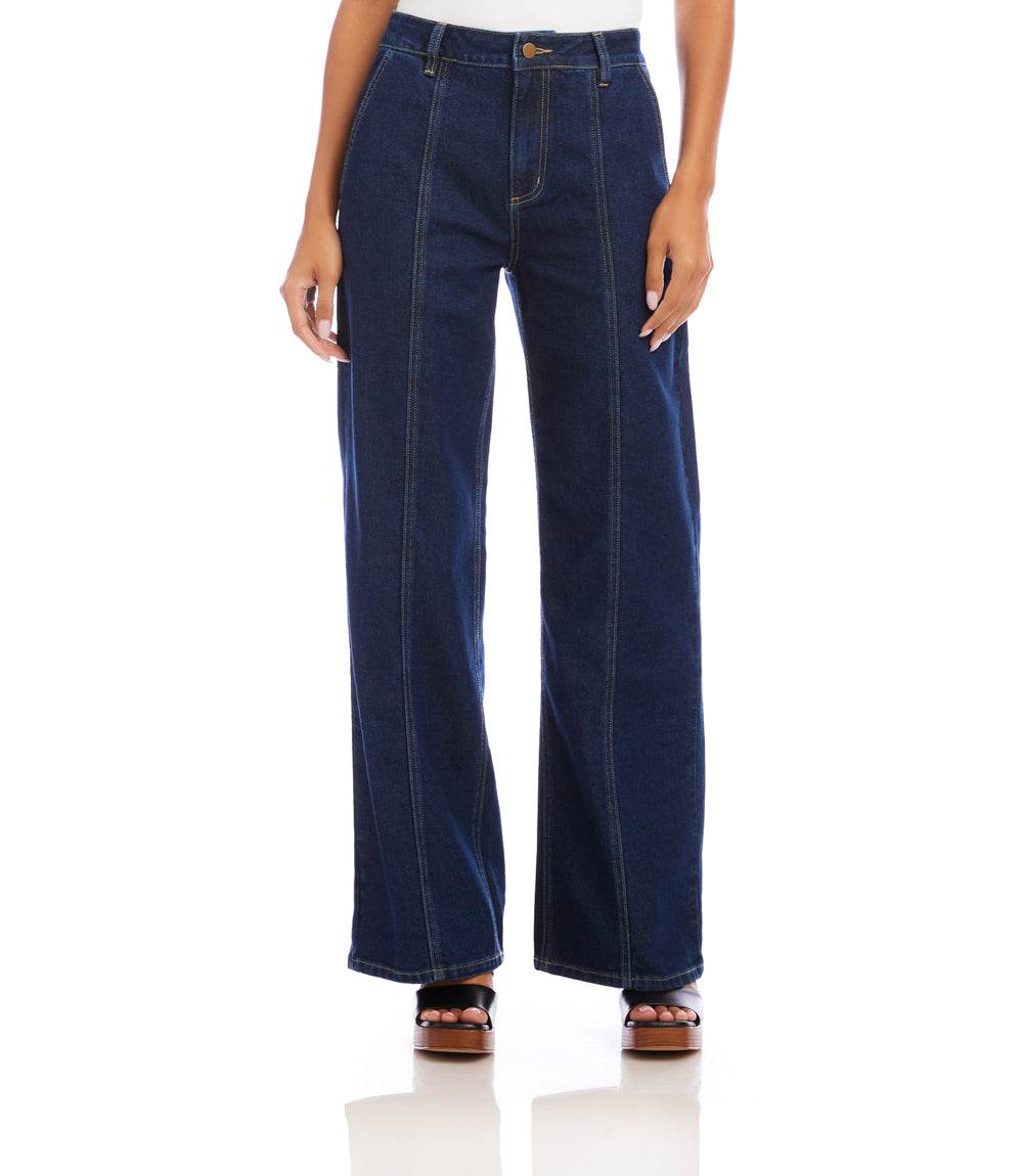 Seam Detail Wide-Leg Jeans - Image 4