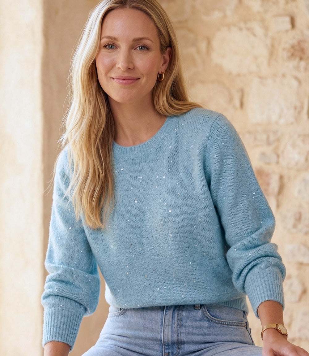 Sequin Crewneck Sweater