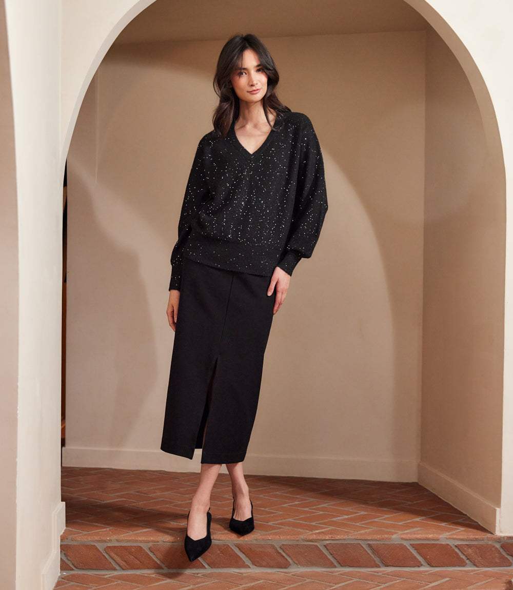 Sequin V-Neck Sweater - Image 2