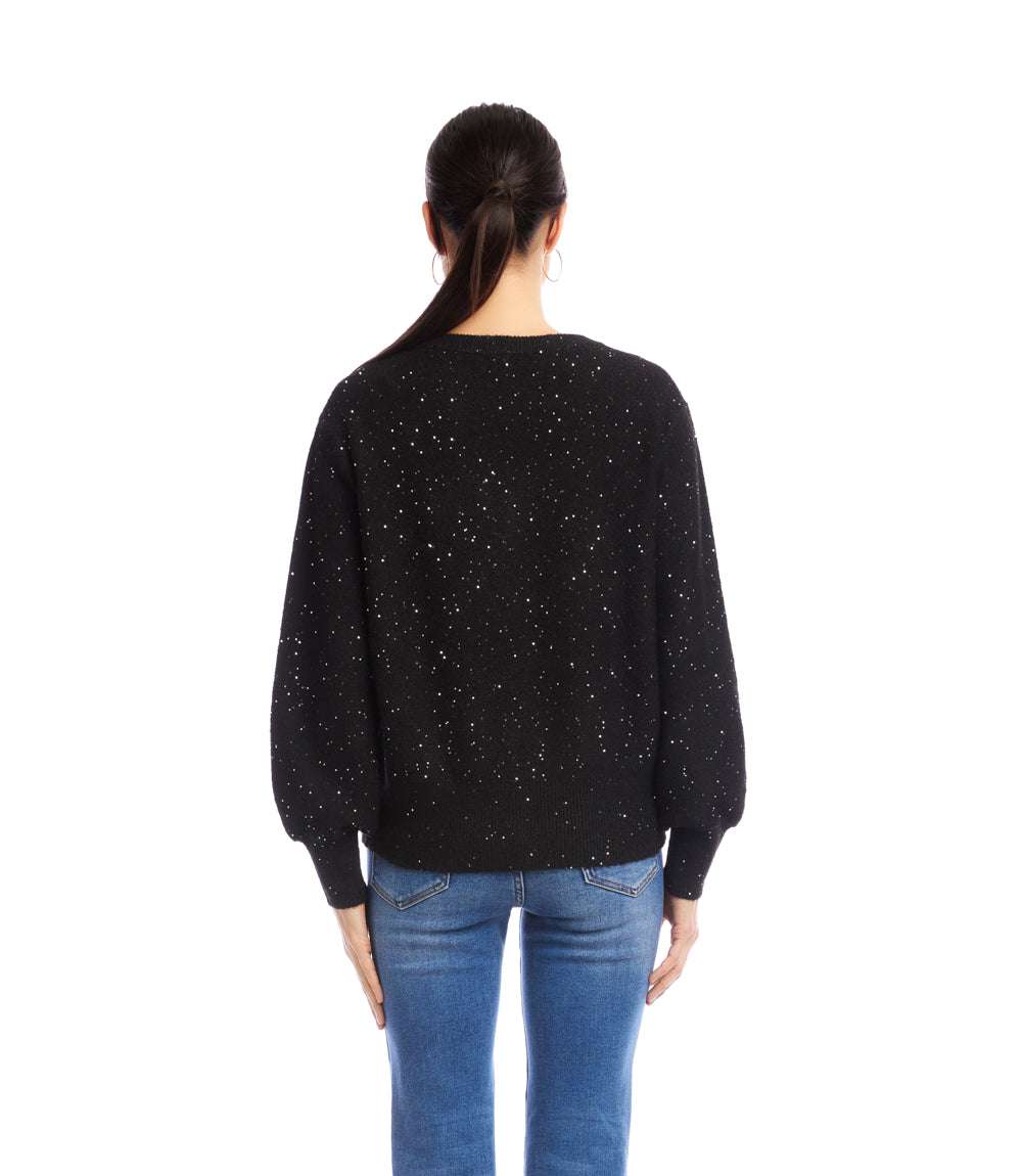 Sequin V-Neck Sweater - Image 6
