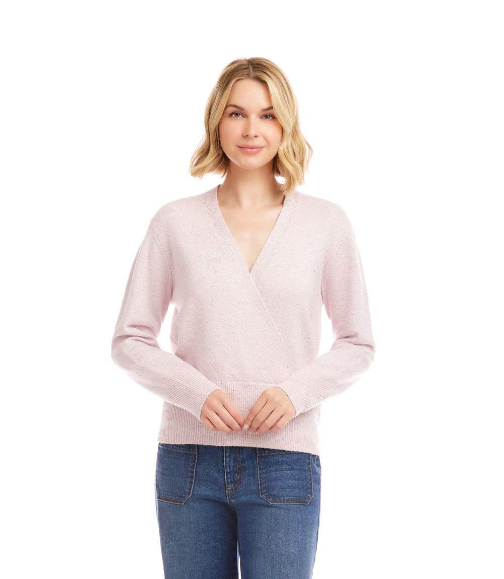 Sequin Wrap Sweater - Image 4