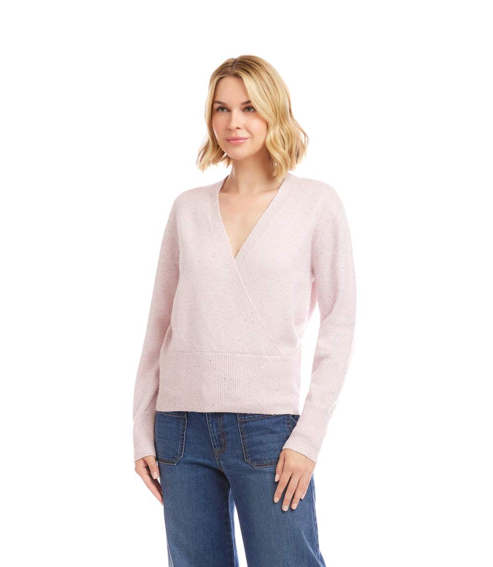 Sequin Wrap Sweater - Image 5
