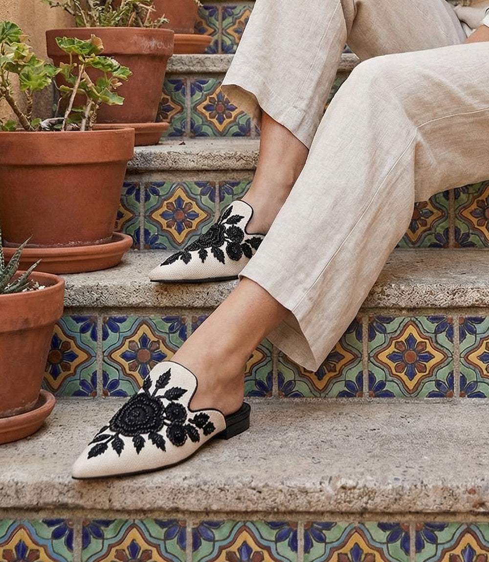 Seychelles Around The World Embroidered Mules - Image 4