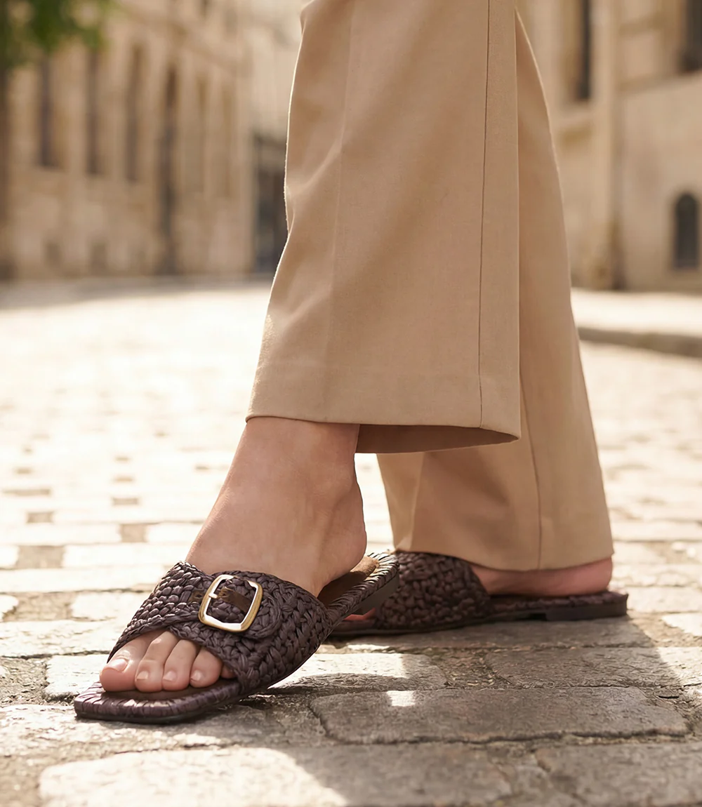 Seychelles Morning Brunch Raffia Buckle Sandals