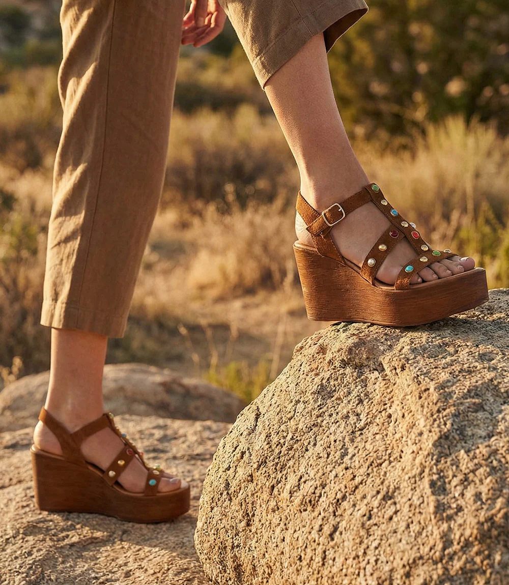 Seychelles Ticket To Ride Suede Wedge Sandals - Image 3