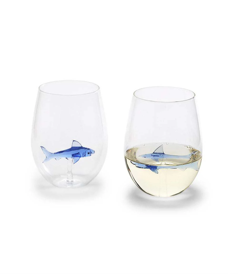 Shark Stemless Wine Glass - Image 2