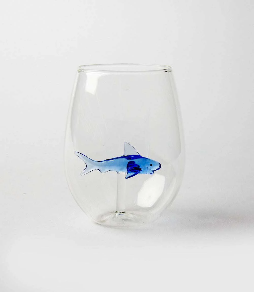 Shark Stemless Wine Glass - Image 4