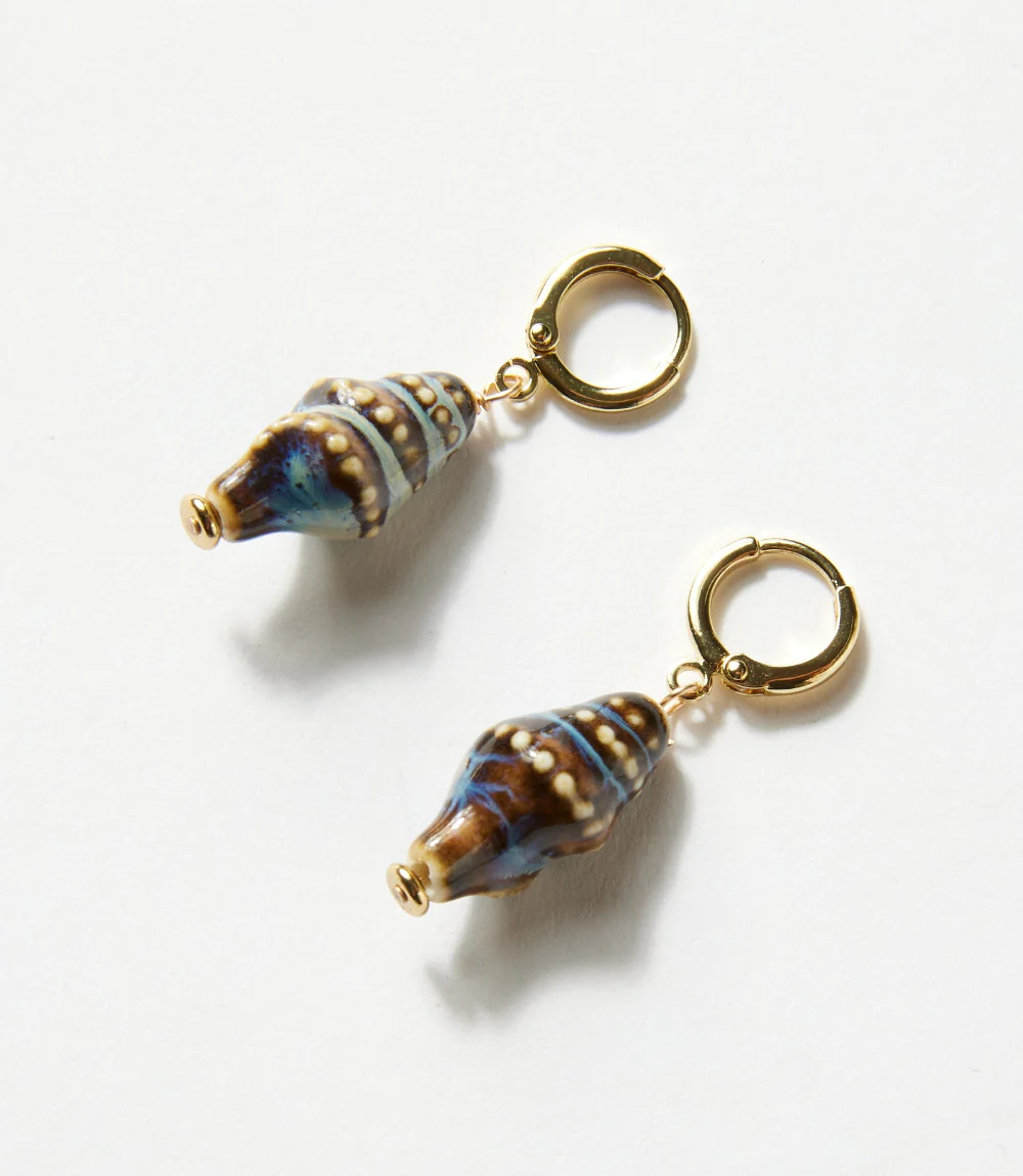 Shell Huggie Earrings - Image 2