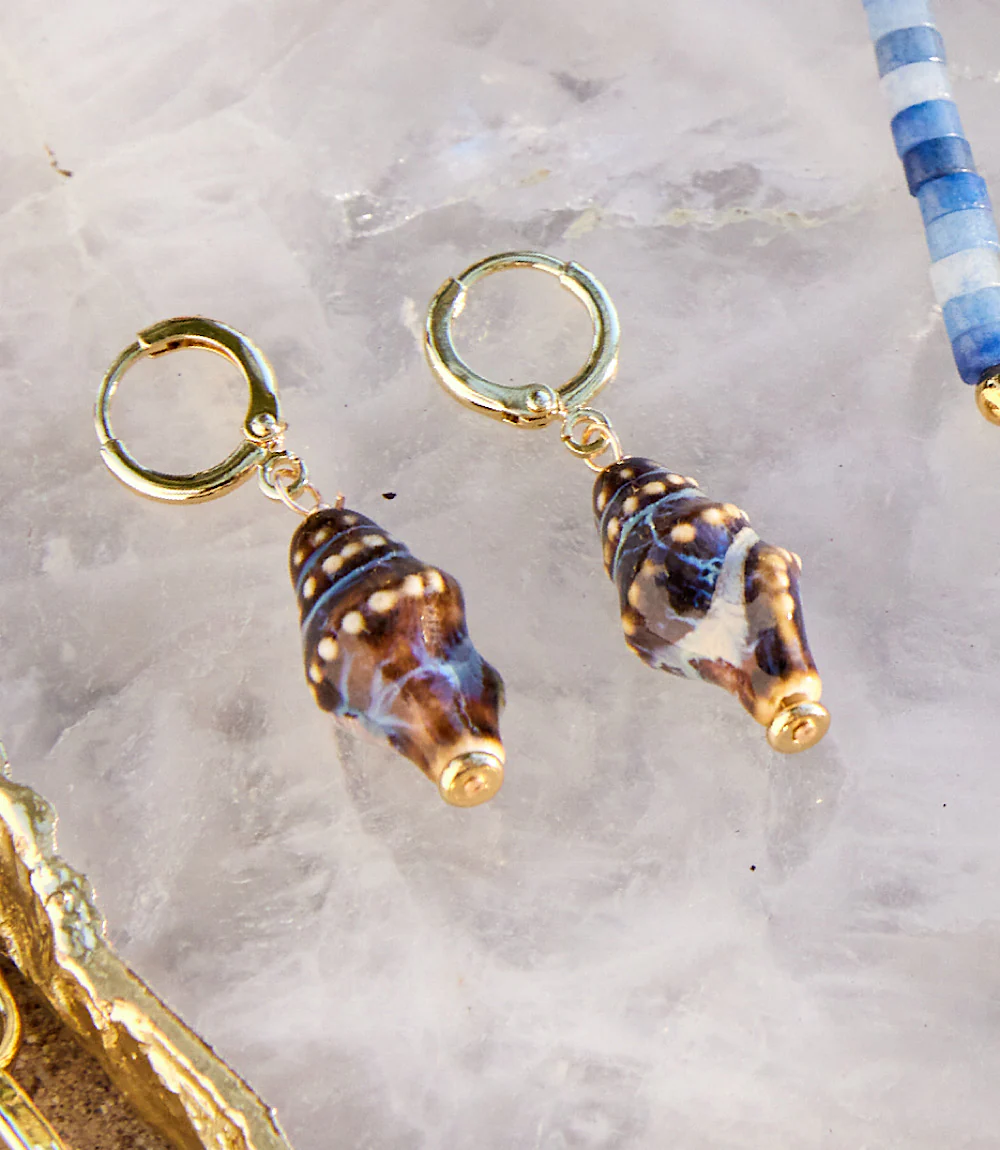 Shell Huggie Earrings - Image 3