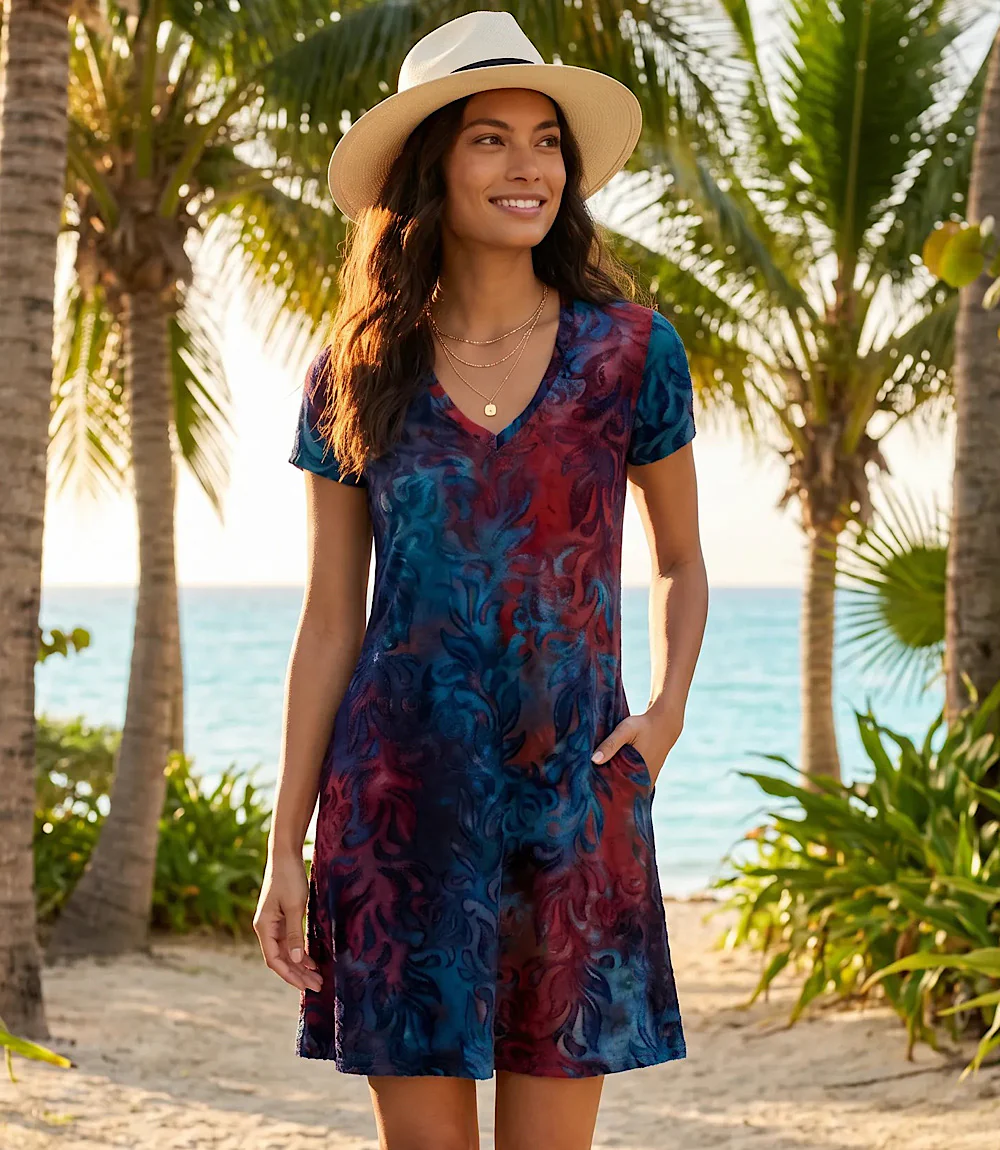 Short Sleeve A-Line Dress - Image 6