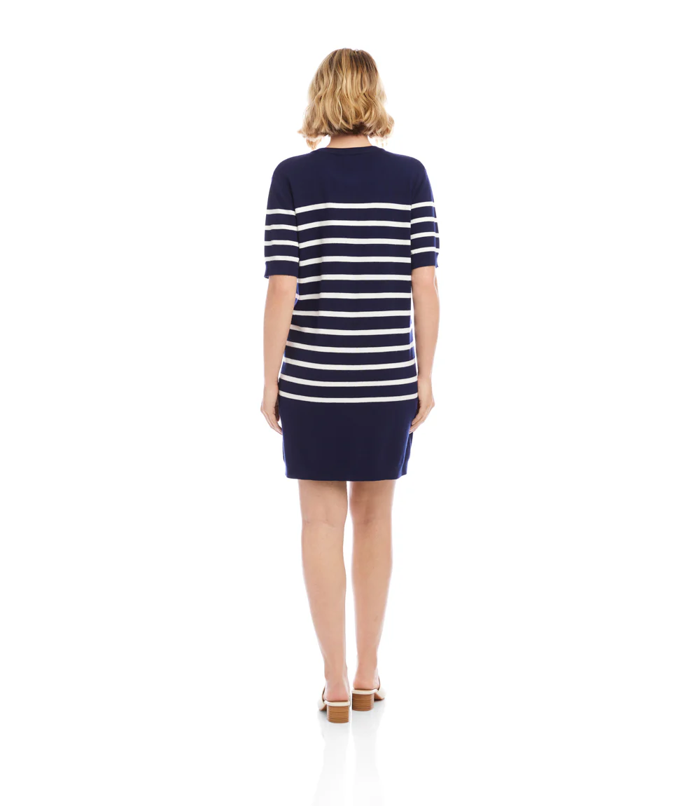 Short Sleeve Henley Sweater Dress - Image 9